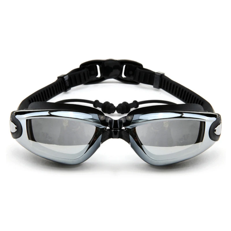 New Brand SWG04 Electroplating Anti UV Antifogging Swimming Goggles Swim Glasses With Earplug