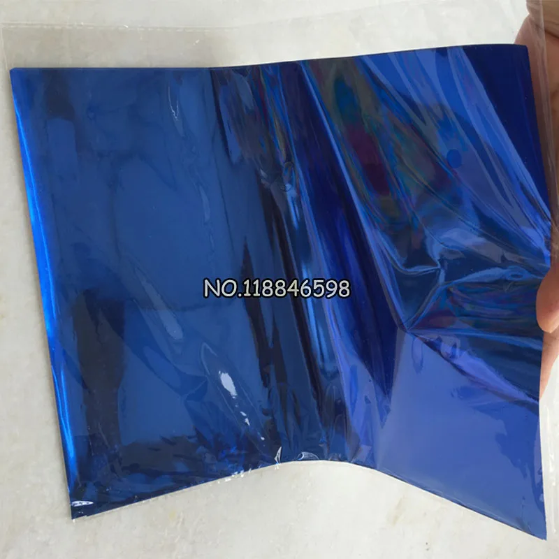 50Pcs A4 Size Blue Color Hot Foil Paper for Plastic and Hard Box