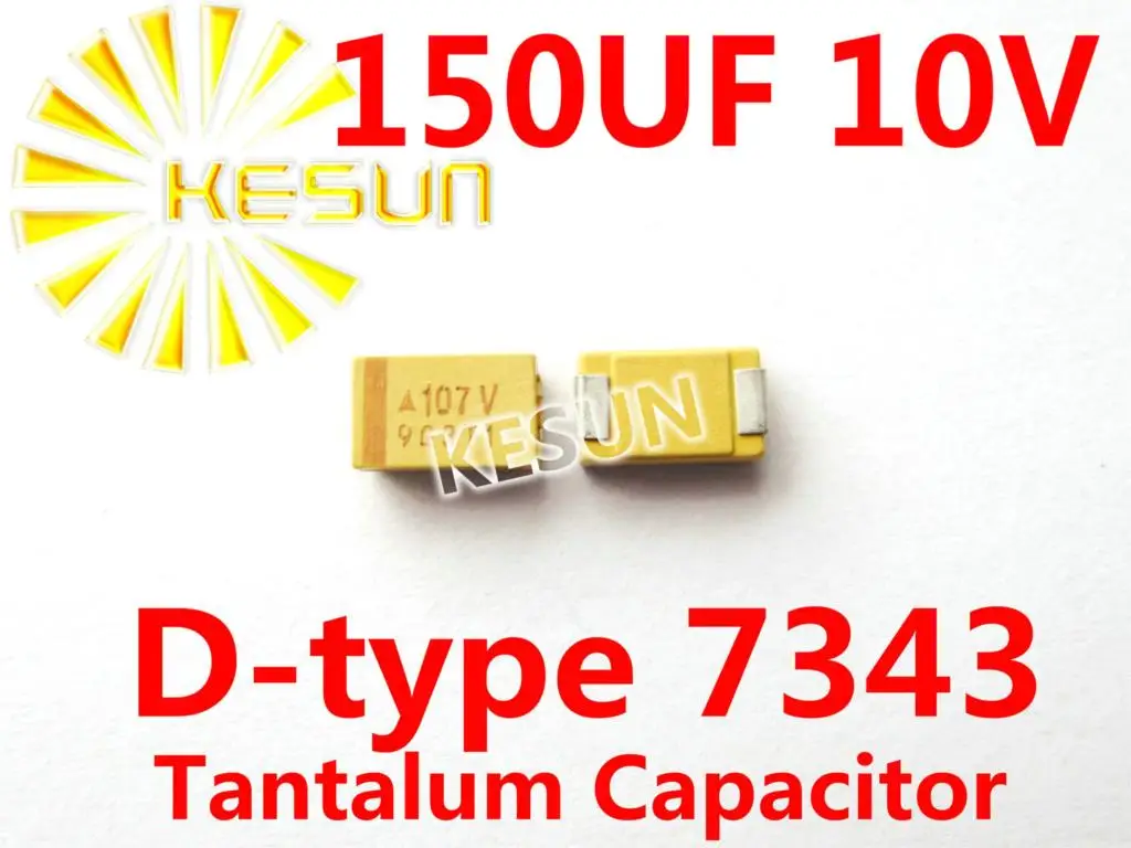 150UF 10V D type 7343 2917 157A SMD Tantalum Capacitor Connector  TAJD157K010RNJ  x100PCS Free Shipping