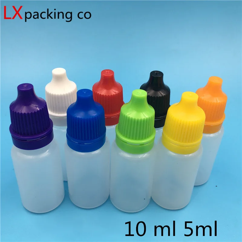 10ml Plastic Bottle For Eyedrops 10g red Yellow Blue Black Violet Lid Ophthalmic Eye Drops Empty packing Bottles