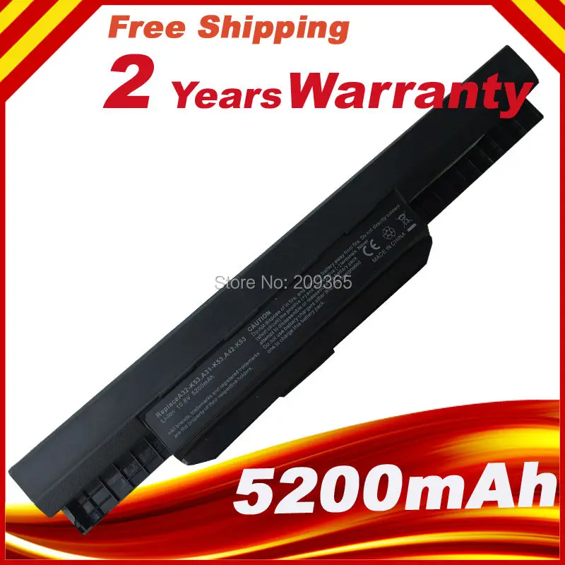 

Battery For Asus A43 A53 A53S A53z A53SV A53SV K43 K43E K43J K43S K43SV K53 K53E K53F K53J K53S K53SV K53T K53U A32-K53