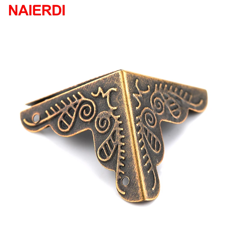 NAIERDI 30PCS Luggage Case Box Corners Brackets For Furniture Decorative Triangle Rattan Carved Decorative Corner Protector