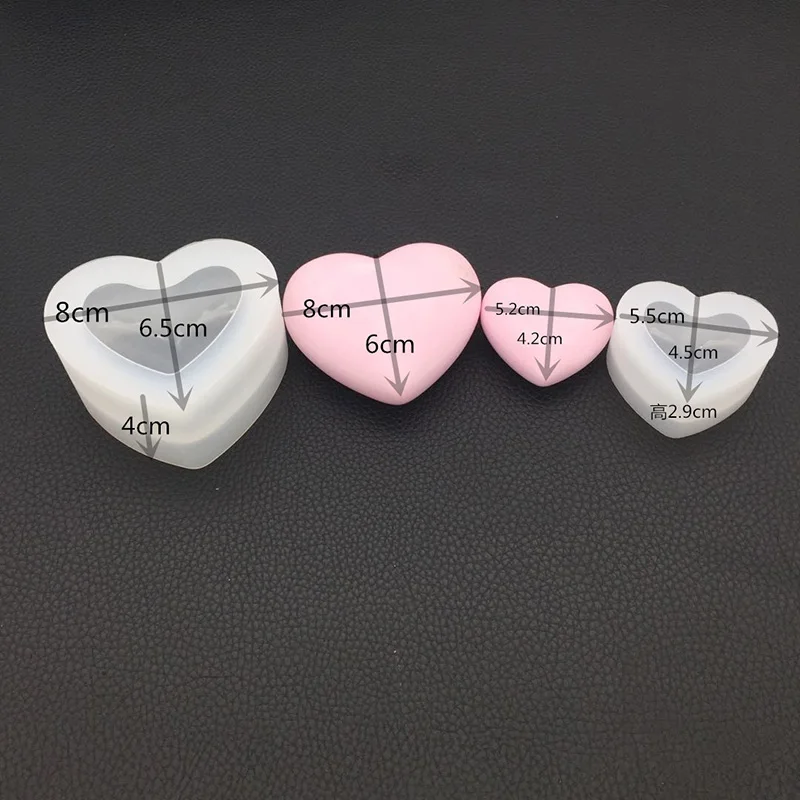 3D Heart Aroma Gypsum Plaster Silicone Mold For Car Decoration Love Heart Silicone Mold