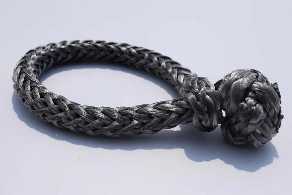 Free Shipping Grey 6mm*80mm Synthetic Rope Shackle,Soft Shackles for Yacht,Winch Shackle Recovery Soft Grip