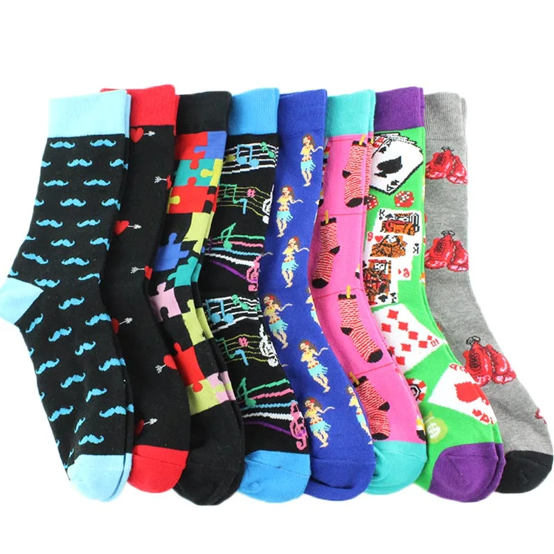 [WPLOIKJD]Hip Hop Calcetines Hombre Tide Sox Colorful Streetwear Funny Mens Socks Divertido Gifts For Men Skarpetki Harajuku