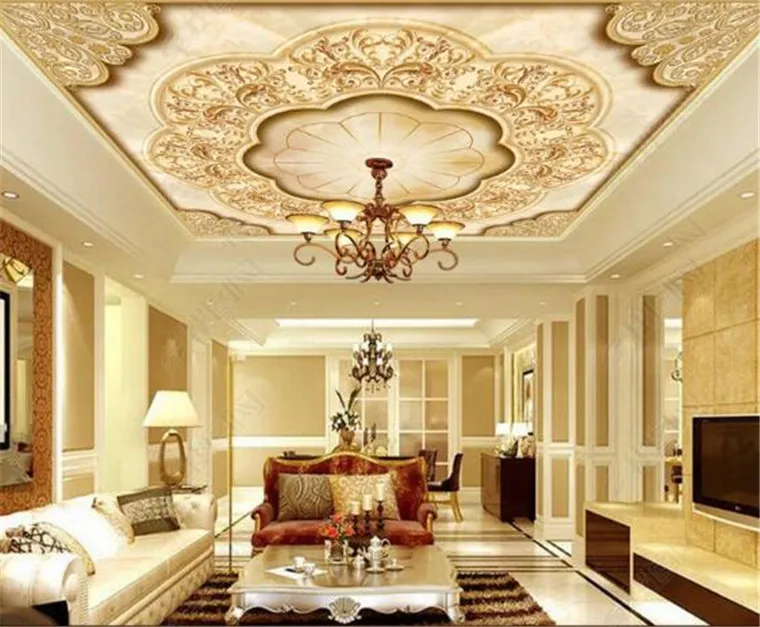 

Wall Panel Wallpaper European Style Roll Leaf Flower Ceiling Mural Bedroom Wall Decor Custom Living Room Wholesale Wall Papers