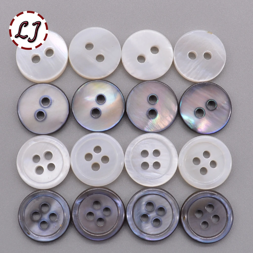 30pcs/lot 12mm color Natural Shell Sewing Buttons Color Mother of Pearl MOP Round Shell Button garment Sew Accessories DIY