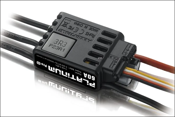 1pc Original HobbyWing Platinum PRO V4 60A ESC (3S-6S) for 450-480 Class Heli (Propeller: 325-360mm)