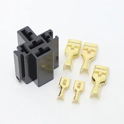 

Free ship 10 sets - 80A 5Pin auto Relay Socket car relay holder copper terminal