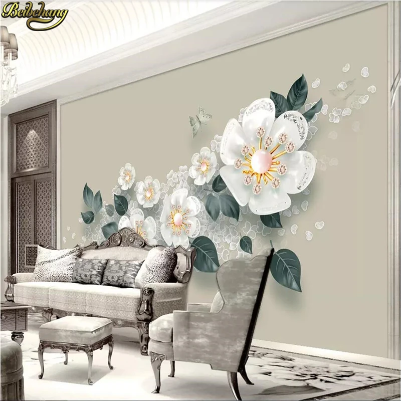 beibehang Custom wallpaper mural 3D relief embossed plum European retro sofa TV background wall papers home decor 3d wallpaper