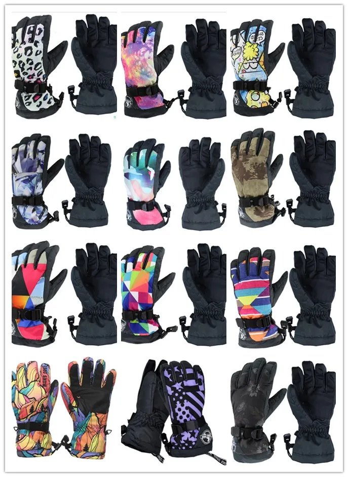 

Gsou snow unisex colorful ski gloves camouflage snowboard riding gloves full finger gloves womens mens sports gloves waterproof