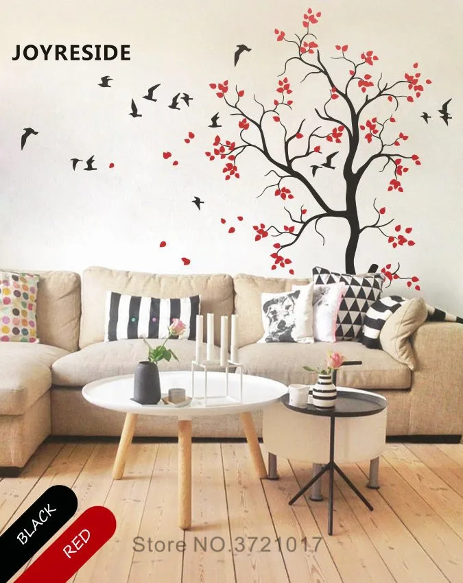 

JOYRESIDE Kids Tree Pattern Wall Decal Flying Birds Trees Wall Sticker Vinyl Decor Home Baby Bedroom Decor Interior Design A1045