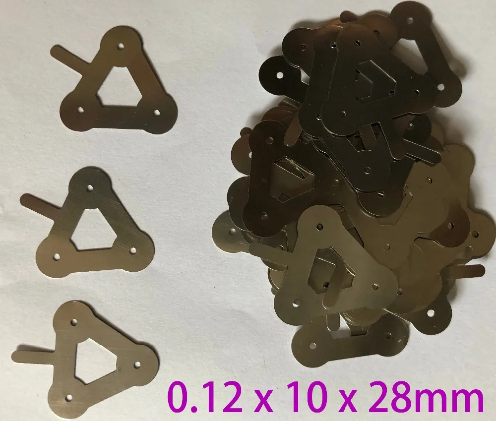 100pcs/lot 0.12 x 10 x 28mm 3P Nickel Plated Steel Strap Strip Sheets for 18650 3P battery spot welding