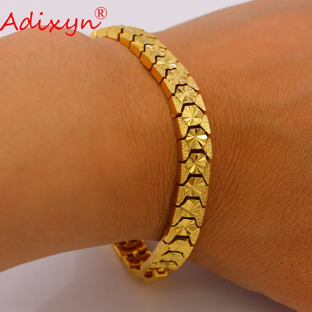 

Adixyn Gold Color & Copper Dubai Bangles Hand Chain Jewelry Gold Bracelet for Women/Men African/Ethiopian/Arab Gifs N050716