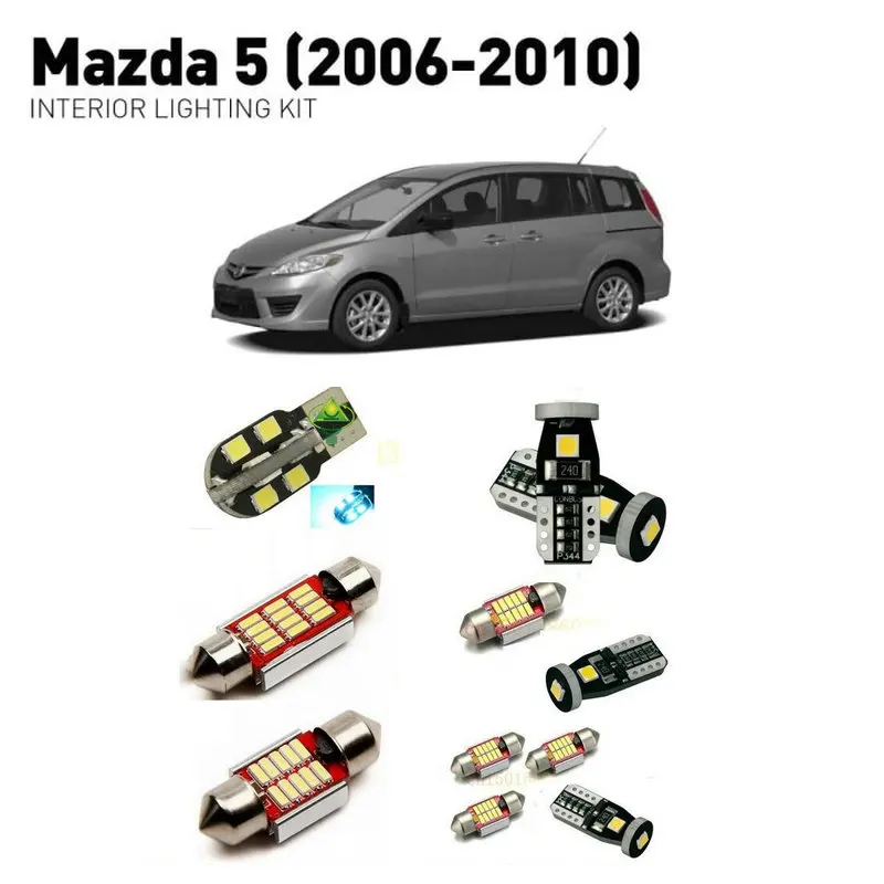 

Led interior lights For mazda 5 2006-2010 7pc Led Lights For Cars lighting kit automotive bulbs Canbus