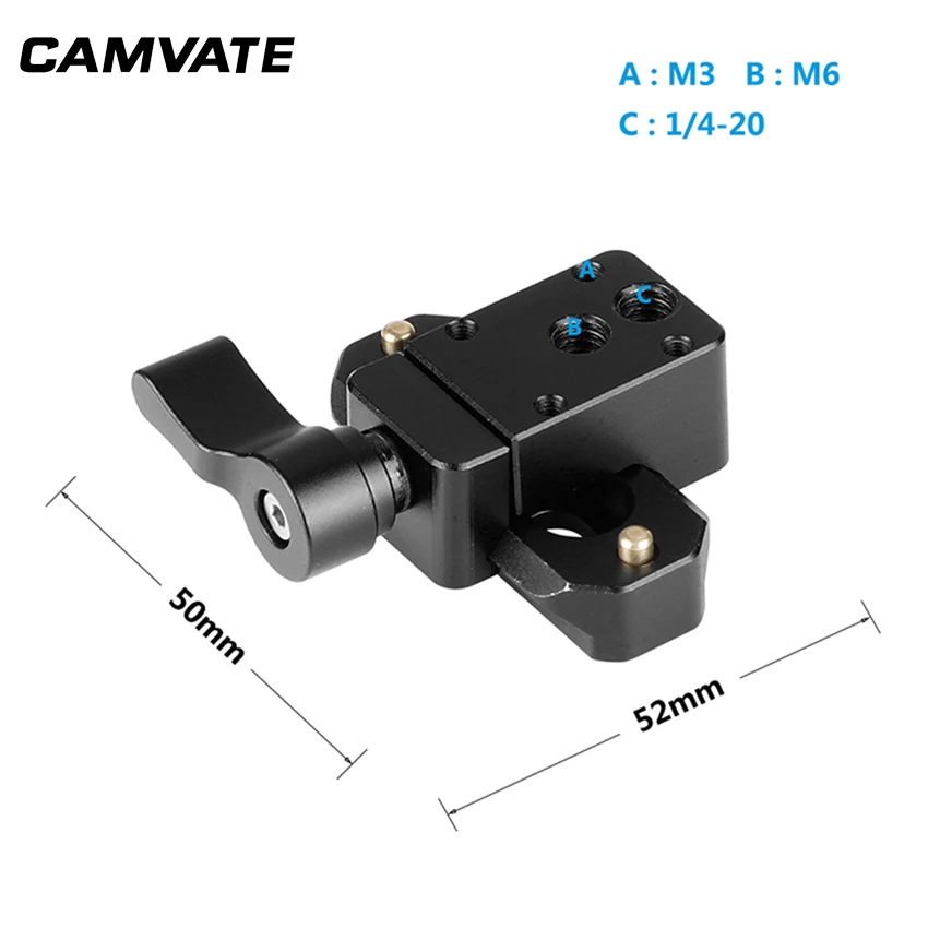 CAMVATE Set di morsetti e binari NATO a sgancio rapido per accessori per gabbie per fotocamera DSLR Maniglia per monitor con braccio magico Supporto per microfono per luce video