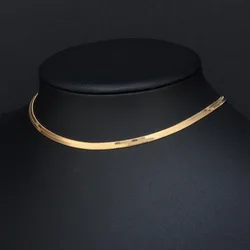 Punk Fashion Flat Snake Chain Choker Necklaces Female Gold Color Stainless Steel Neck Chains For Women Collar Jewelry Gift