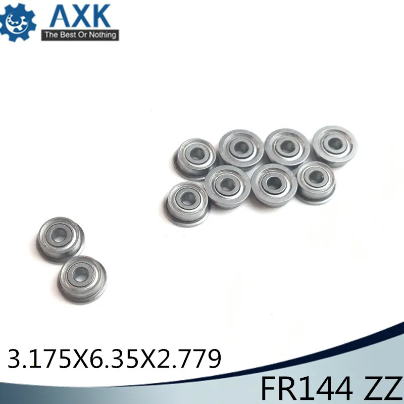 FR144ZZ Flange Bearing 3.175x6.35x2.779 mm ABEC-1 ( 10 PCS ) Inch Flanged FR144 Z ZZ Ball Bearings