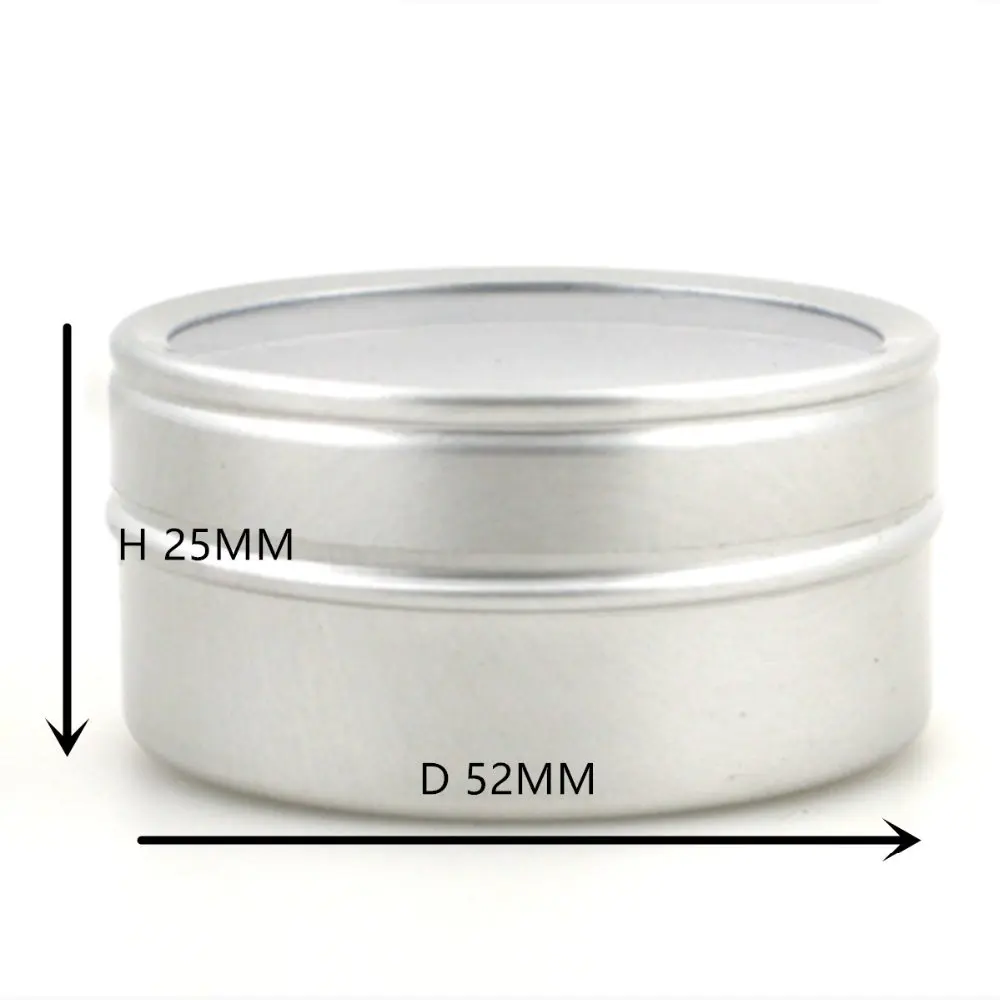 5g 10ml 20g 40ml  80ml small empty round aluminium, metal,Container,case,jar, pot,Balm Tins with Clear View Window press fit lid