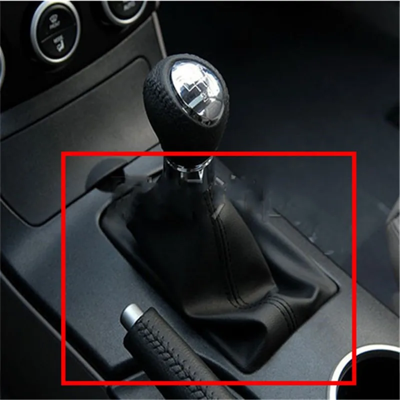 

Car PU Leather Gear Shift Knob Lever Shifter Gaitor Boot Adapter Sleeve Case Frame For Mazda 6 M6 2002-2007 Replacement Parts