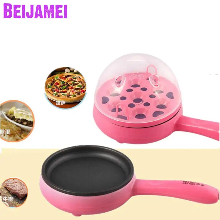 BEIJAMEI Small Egg Steamer Electric Frying Pan Intelligent Fried Eggs Egg Boiler Breakfast Machine