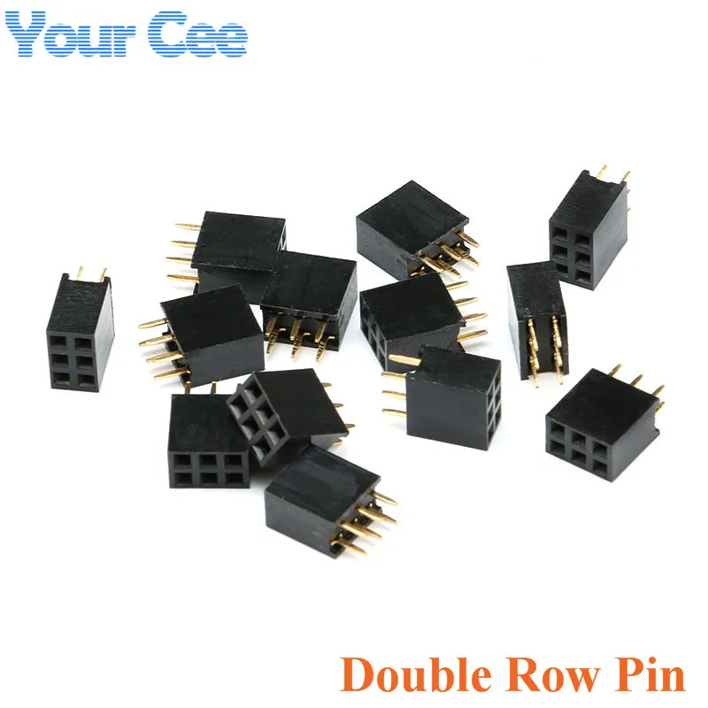 10pcs Double Row Pin 2*2P 3P 4P 5P 6P 8P 10P 12P 20P 40P Straight Pin Female Header Strip Socket Connector 2.54mm Pitch