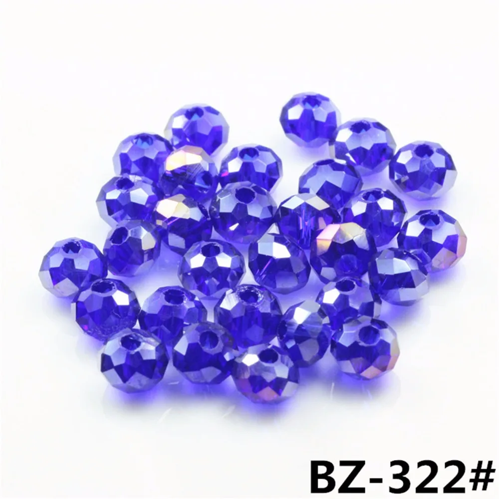 6/8/10/12mmAustrain Crystal Round Bead AB Color Faceted Rondelle Glass Beads Crafts Wholesale Needlework Accessories for Jewelry