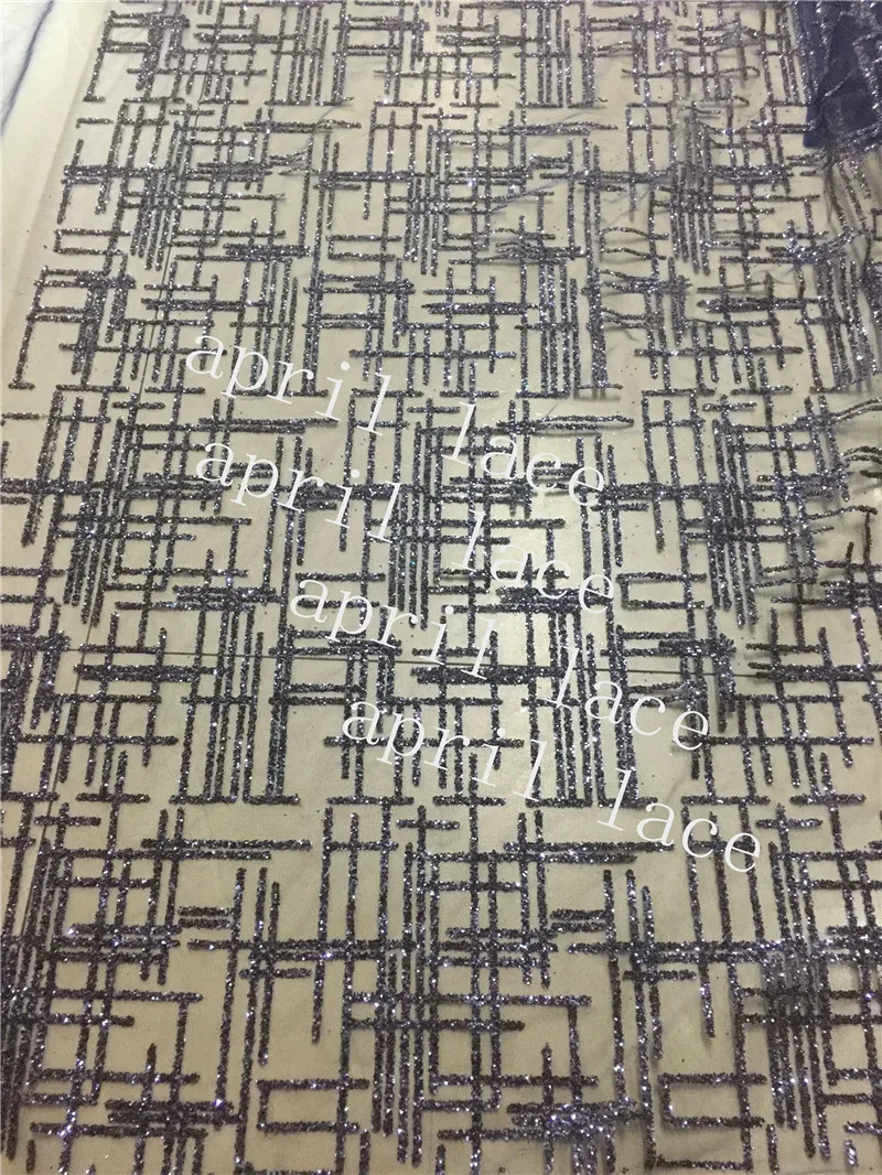 

5yards/bag BZ0010 sexy dark navy blue Ripstop hand print glued glitter net mesh lace for sawing/lady dress