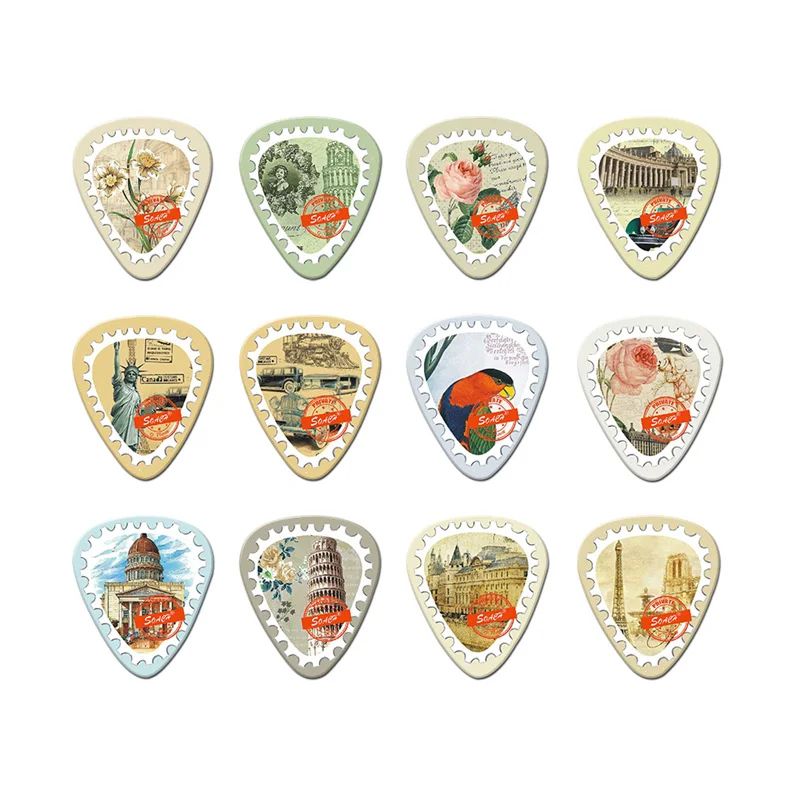 SOACH 10 stücke Stempel landschaft gitarre picks Dicke 0,71mm Celluloid mit paket gesendet nach dem zufall Gitarre Teile & Zubehör