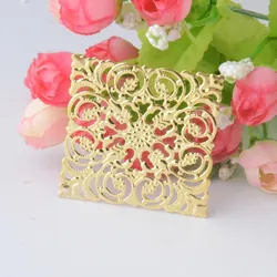 Free shipping Retail 10Pcs Gold Filigree Square Wraps Connectors Jewelry Findings Connectors 51x51mm F0782