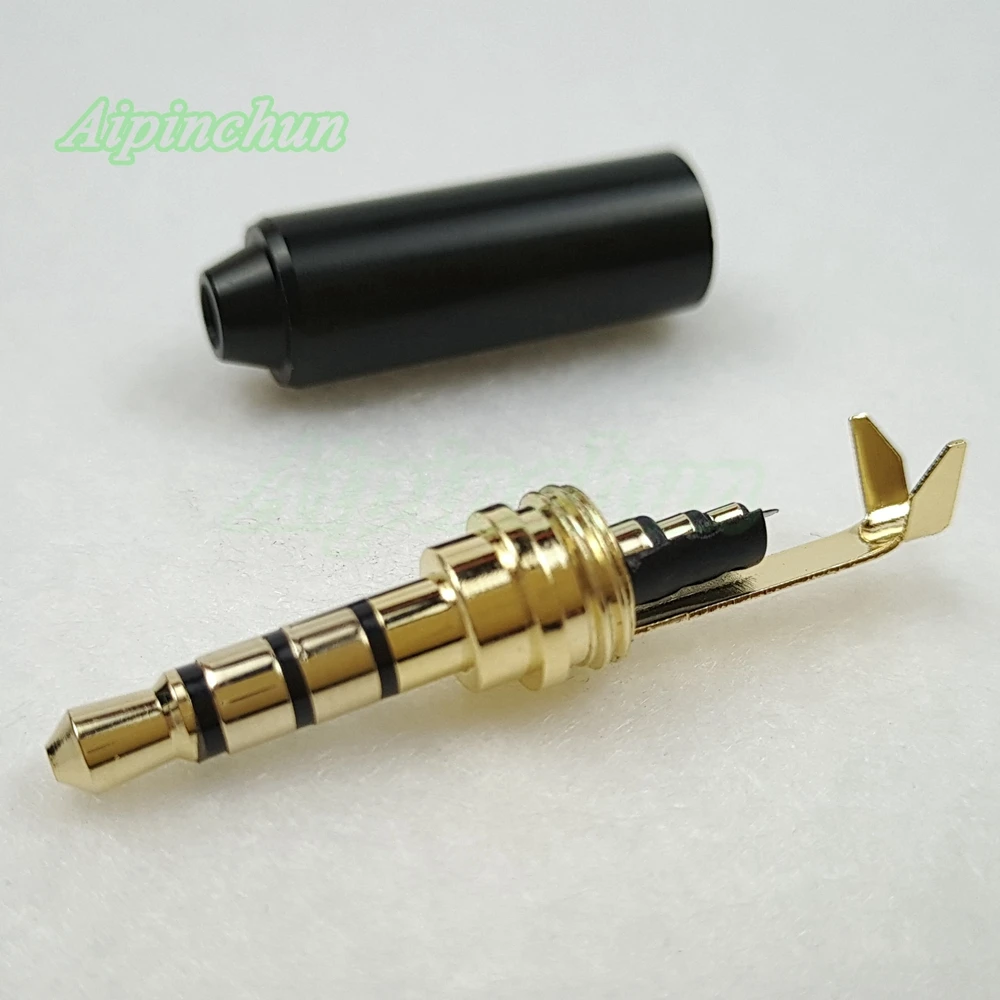 Aipinchun 2pcs 3.5mm 4-Pole Jack Plug Connector Diy Repair Part Maintain Upgraded Replacement for Earphone Audio Cable
