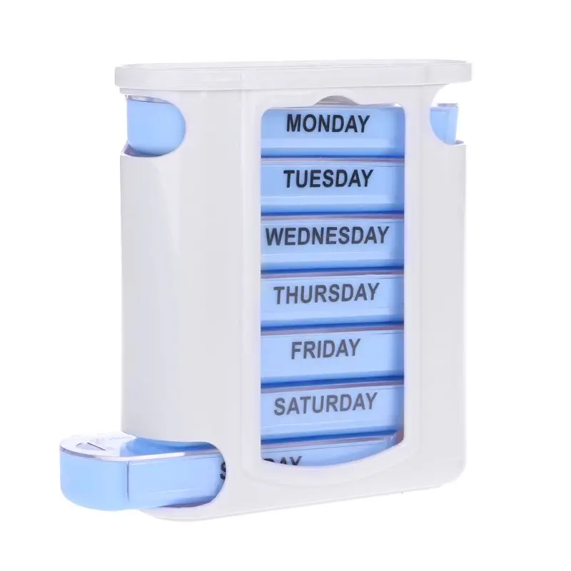 7 DAY WEEKLY Pill Organiser STACKING TOWER Large 4 Daily Compartments Tablet Box Personal Health Care Pill Cases Splitters