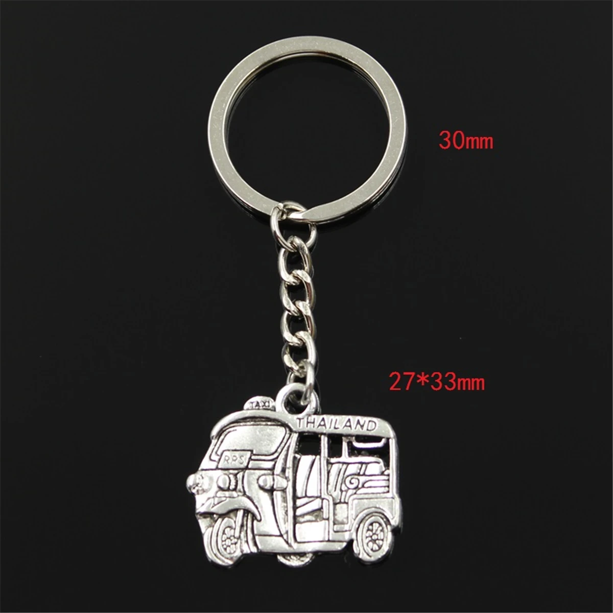 New Fashion Men High Quality Car Keychain DIY Metal Holder Chain Silver Color Thailand Taxi Car Bus Pendant For Gift