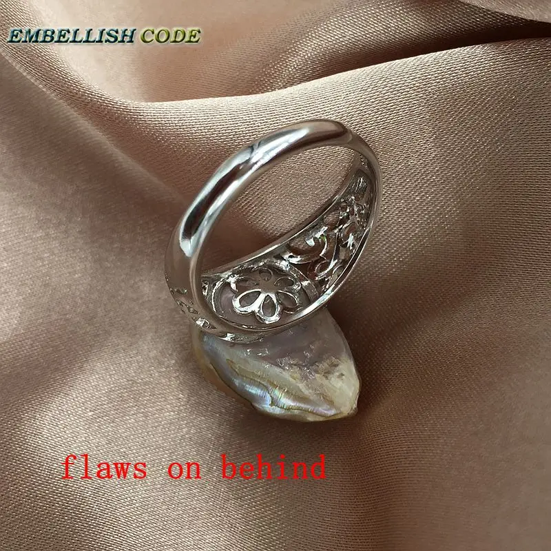 Resize baroque pearls 925 silver Ring stud earring set purple golden colourful Lustrous fire ball flameball nice jewelry women