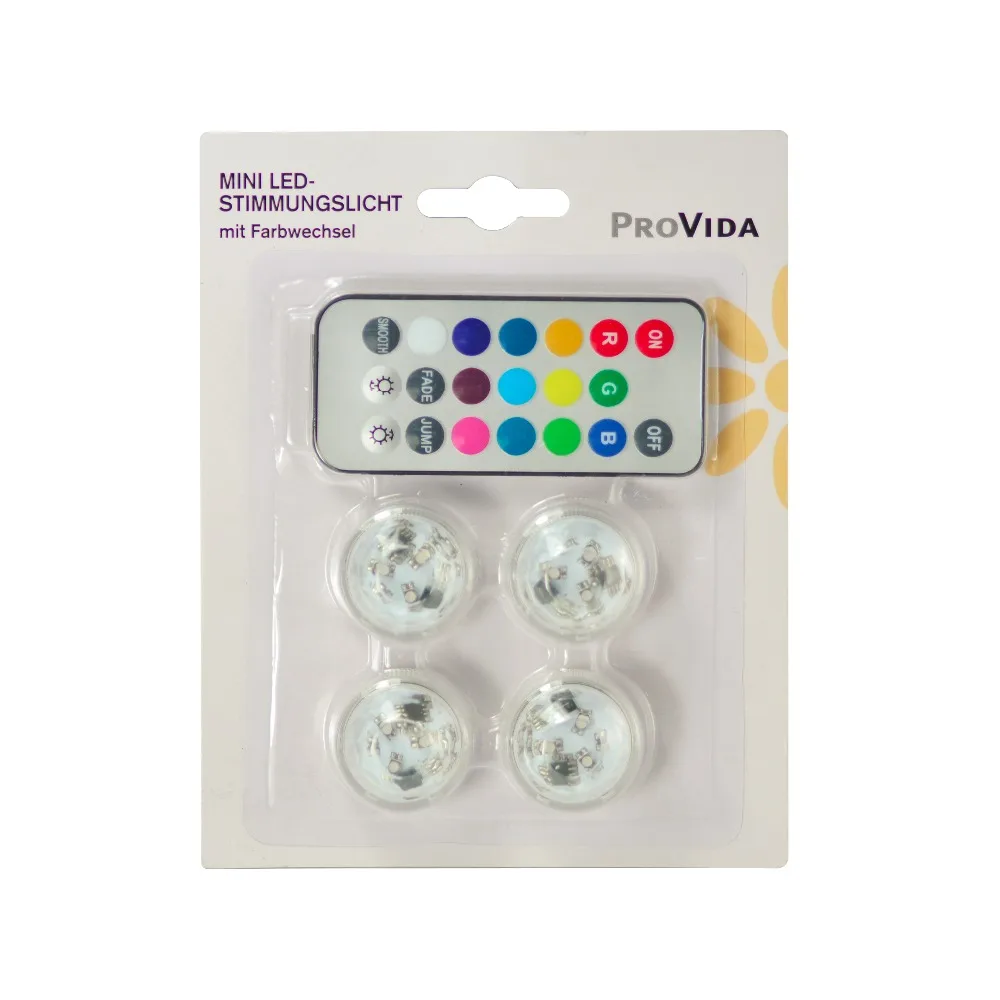 4lights/1 Remote Waterproof Submersible LED Lights Battery Operated Multicolors LED Mini Tea Light Candles with Remote