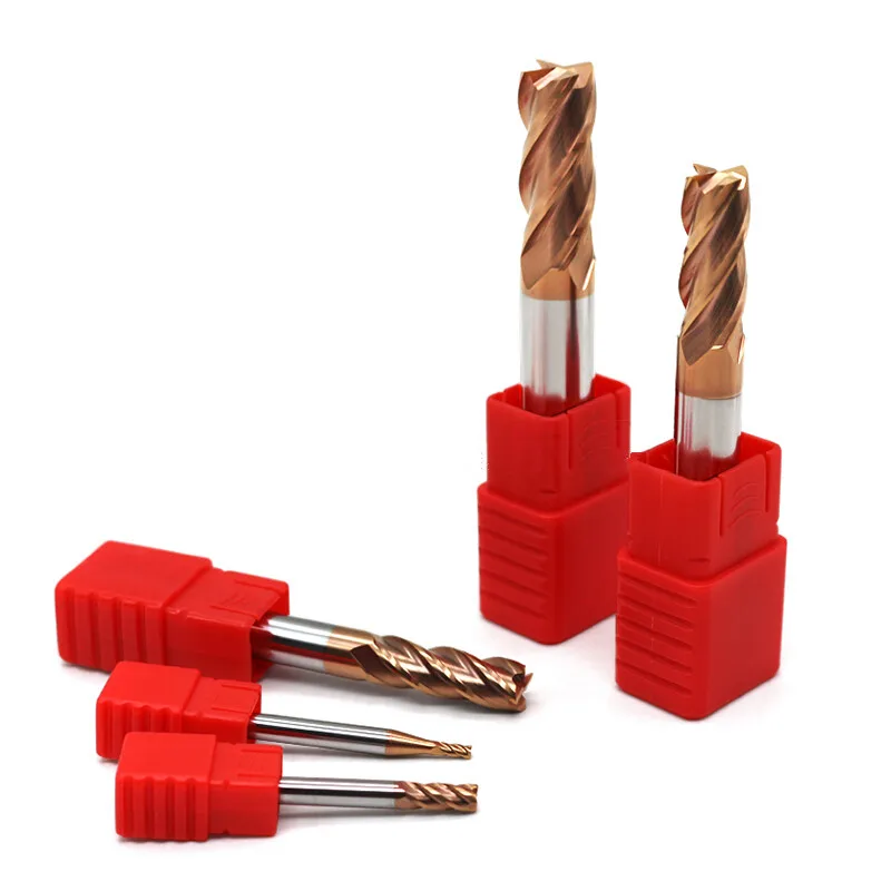 HRC60 Carbide 4 Flutes End Mill Milling Cutter Alloy Coating Tungsten Steel Cutting Tool CNC  Straight Handle Milling Cutter