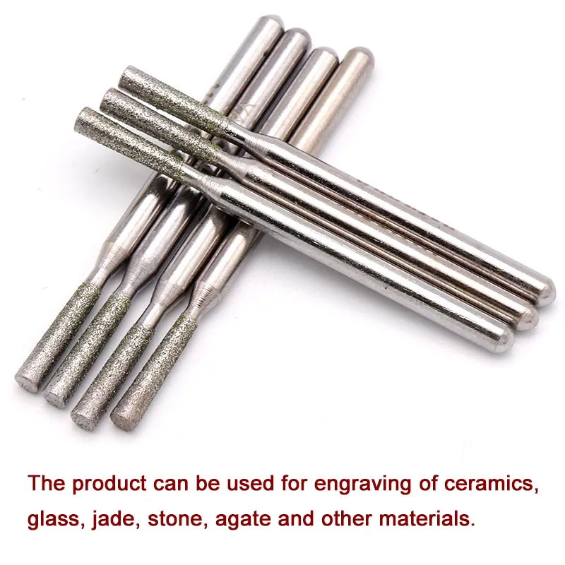 5pcs 3mm Shank Inverted Trapezoid Grinding Head Cutting Jade Glass Stone Ceramic Diamond Cbn Point Bit Set Rotary Carving Tools