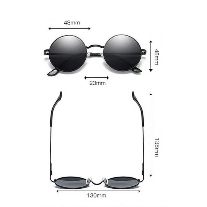 Dokly nový móda ukázat styl brýle opravdový polarizační brýle proti slunci vintage sunglass kolo brýle proti slunci UV400 černá objektiv