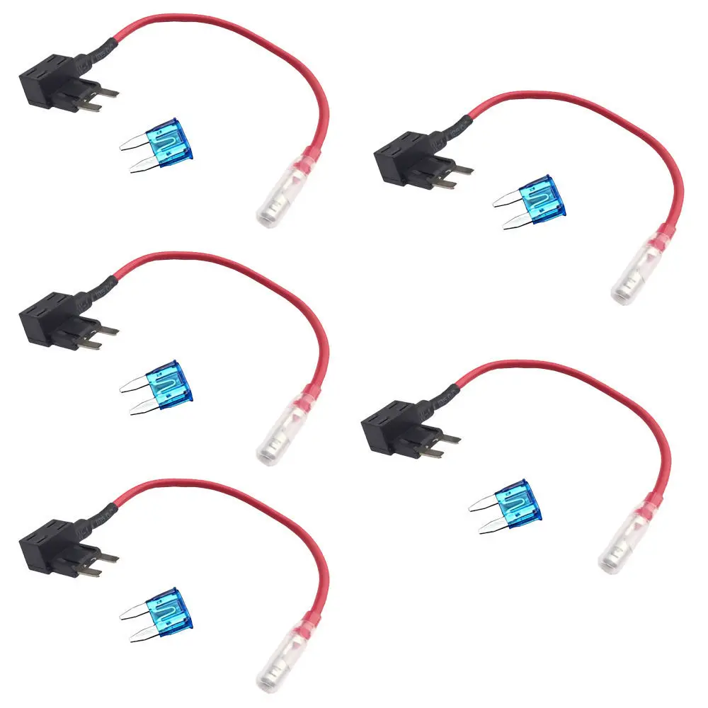 EE support 5 X 12/24V ATM APM Add A Circuit Fuse Tap Piggy Back Mini Blade Holder