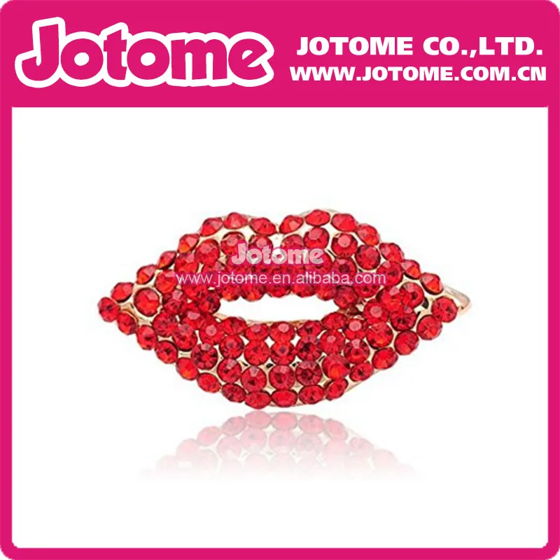 Rhinestone Lip Brooch pin Jewelry Hot Sell