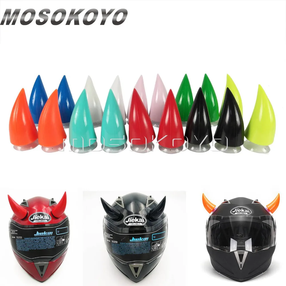 2pcs Helmet Devil Horn Outdoor Sport Capacete Devil's Horn Decoration Black Green Pink White Blue Universal