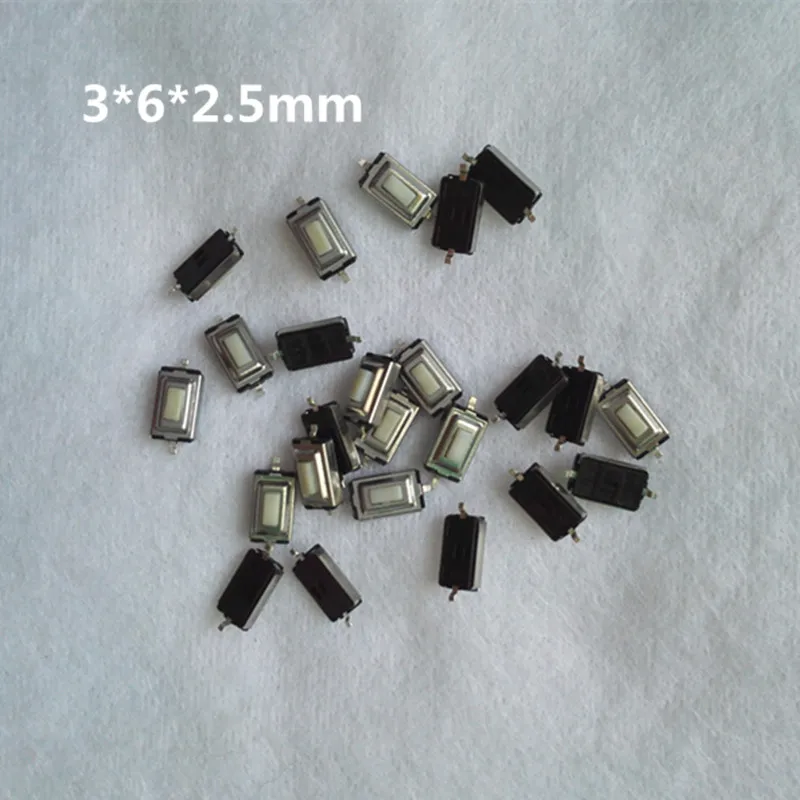 100PCS  3*6*2.5mmSMD Microswitch Tactile Push Button Car Key Switch Button For BMW OPEL Vectra For Peugeot 206 207 Remote key