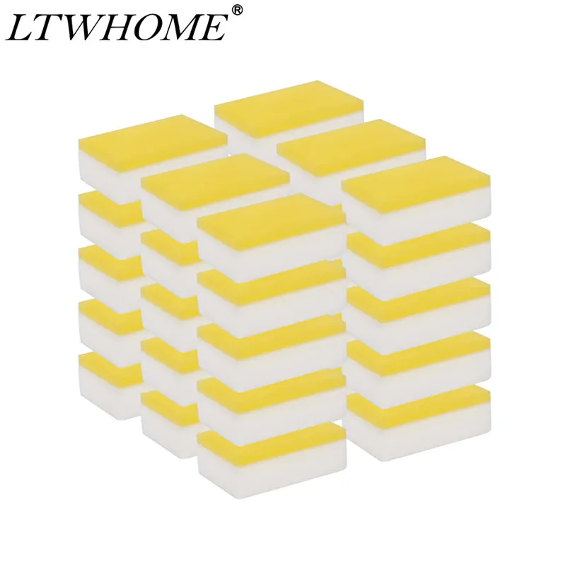 LTWHOME Magic Clean Eraser Sponge Melamine Foam,  Dual Sided Cleaning Compound Sponge 110 X 70 X 40mm