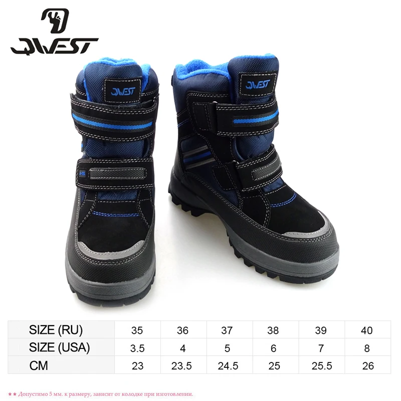 QWEST-Botas de nieve antideslizantes para niño, botines de lana para mantener el calor, impermeables, de alta calidad, talla 35-40, envío gratis,