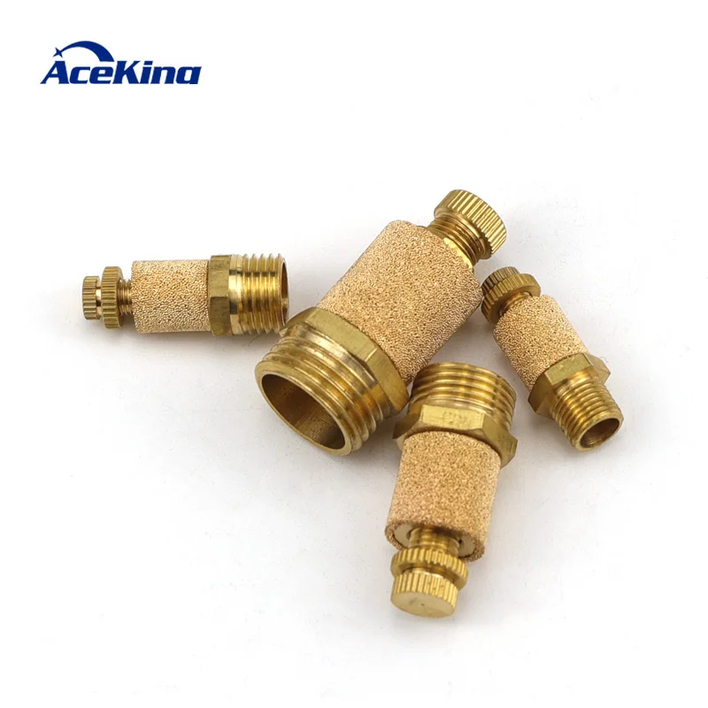 Pneumatic brass adjustable muffler exhaust valve 1/8