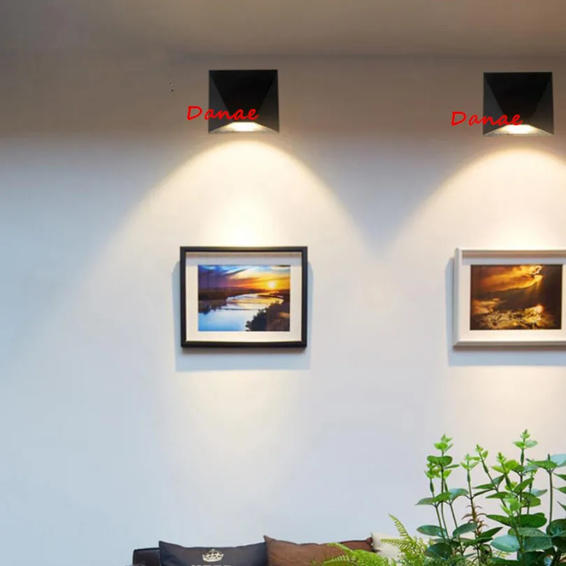 

3PCS Indoor Outdoor Lighting 7W COB LED Wall Lamps Dimmable Wall Lights for Garden Yard Corridor Villa Bulb YRANK