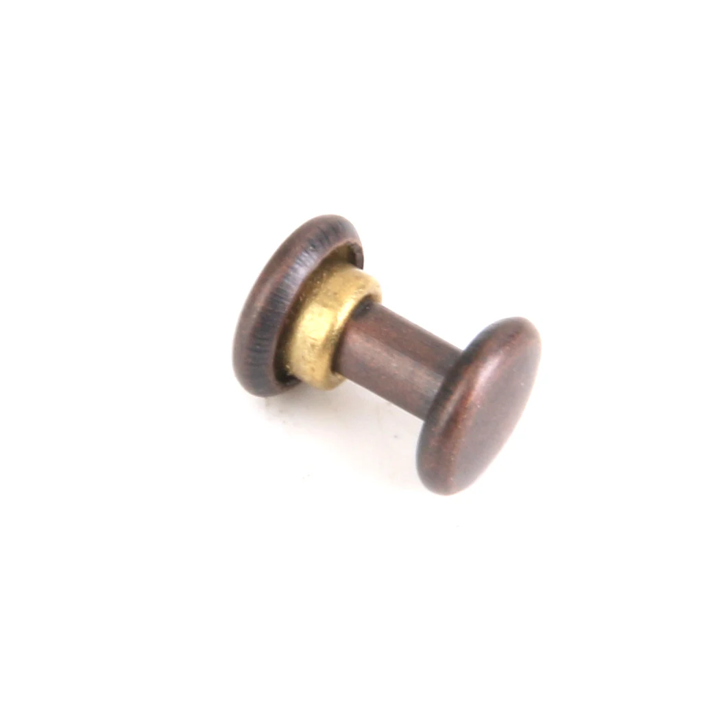 New Hot DIY Jeans Copper Dual Head Craft Rivets 6 x 7mm Pack of 50Pcs Brass Rock Band Clothes Toys Garments Sewing Accessor Gift