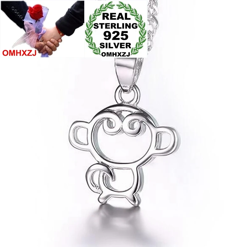 

OMHXZJ Wholesale Fashion Hollow Lucky Monkey Woman Man Child Gift 925 Sterling Silver Pendant Charms PE139 ( NO Chain Necklace )