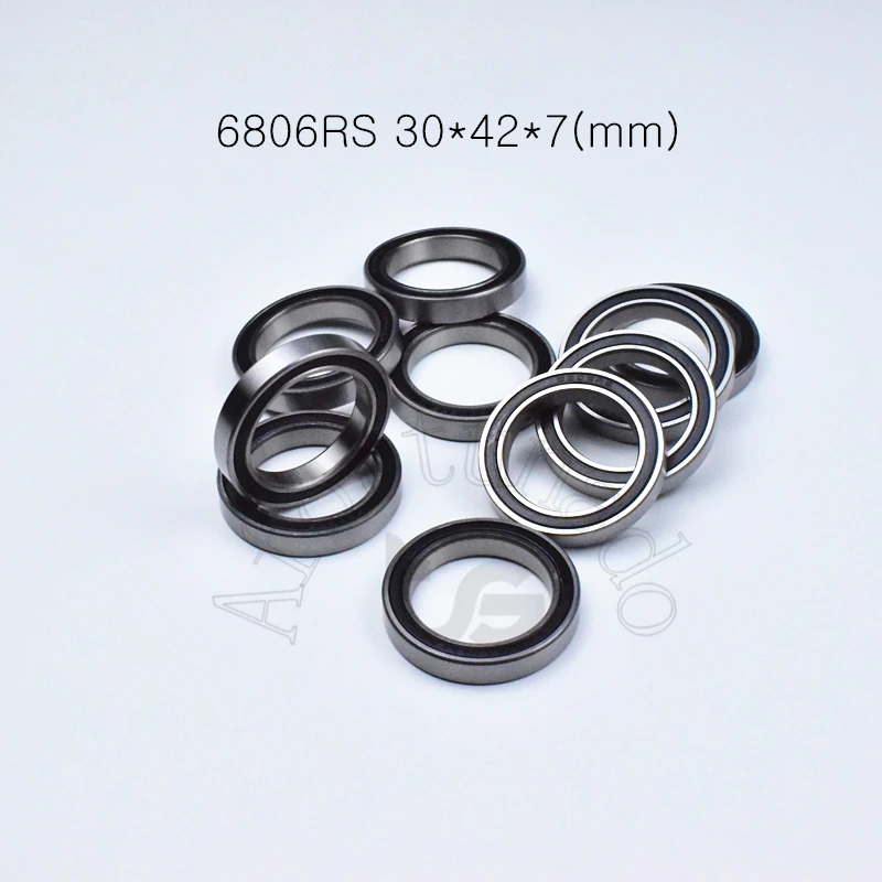 

6806RS 30*42*7(mm) 10pieces bearing ABEC-5 6806 6806RS chrome steel rubber sealed bearing Thin wall bearings