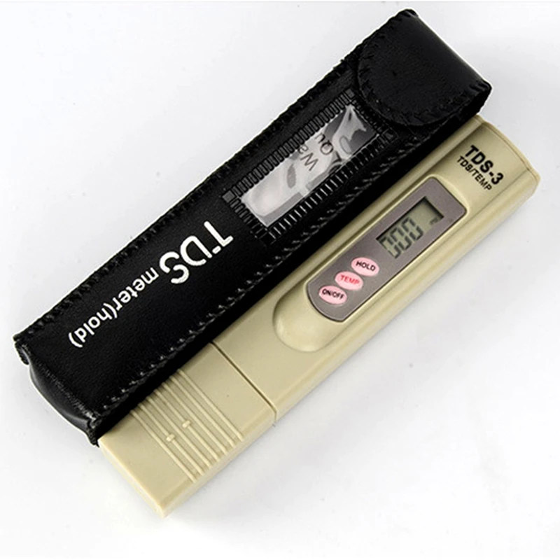 Brand Digital TDS TEMP Meter 0-9990ppm Hydroponics Temperature Filter Stick Water Purity Pen Tester TDS-3 With Hold Function